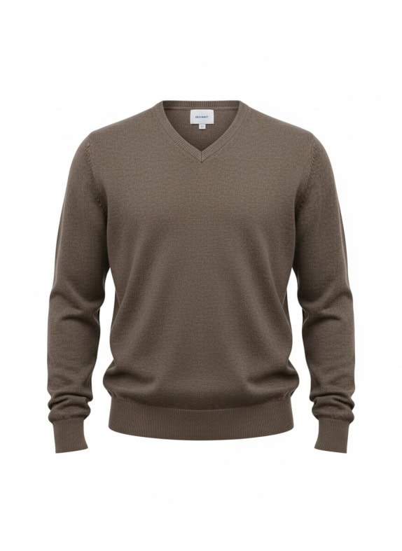 OLD NAVY Maglia da uomo in maglia casual con scollo a V marrone taglia L