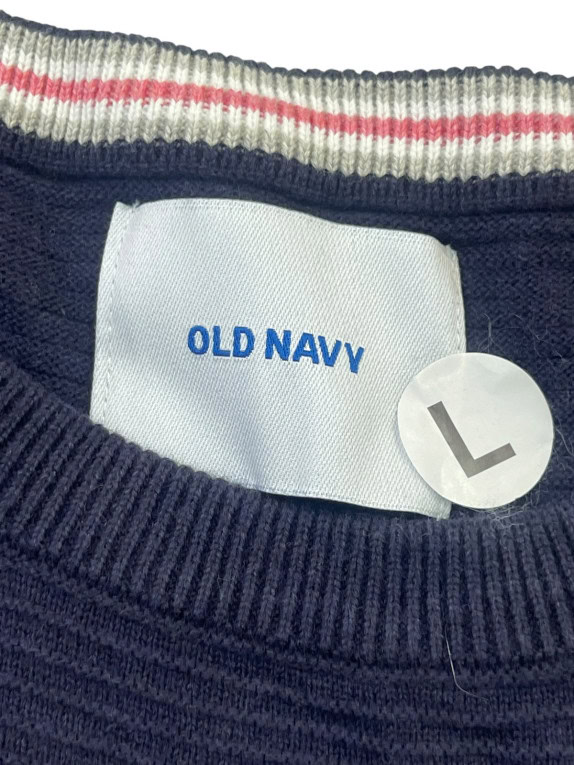 OLD NAVY MAGLIONE CREWNECK MINIMAL NAVY UOMO PRE OWNED L