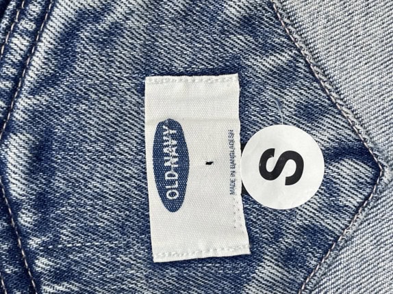 OLD NAVY DENIM PINAFORE OVERALLS VINTAGE WASHED BLUE WOMEN PRE OWNED S