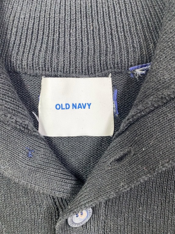 Old Navy Maglia da uomo lavorata a maglia nera con collo alto XL