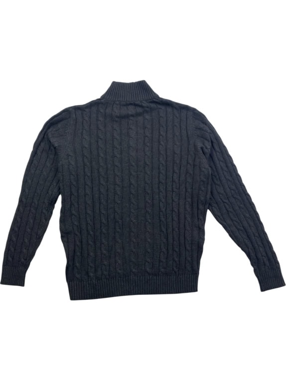 Old Navy Maglia lavorata a maglia da uomo grigia con mezza zip XL