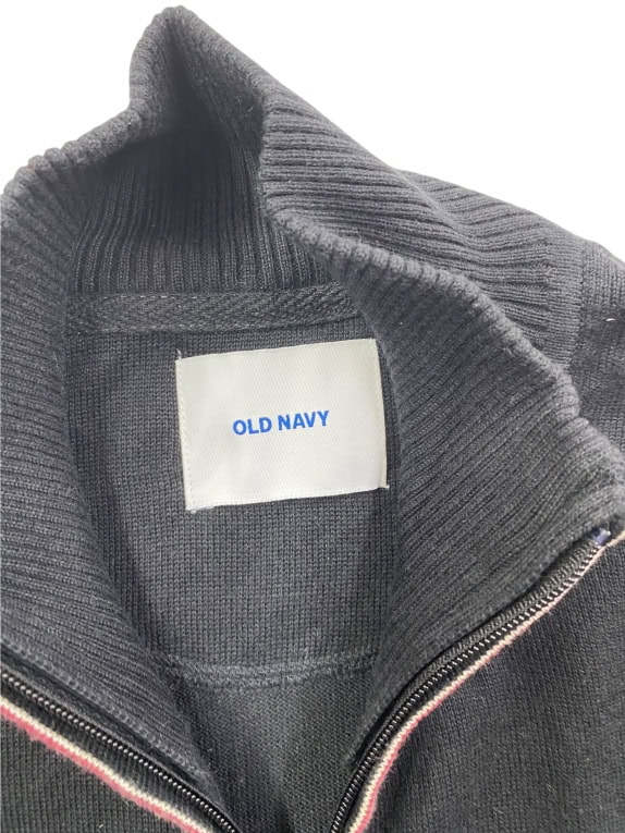 Old Navy Πλεκτή Ζακέτα Casual Full Zip Μαύρη Ανδρική XL