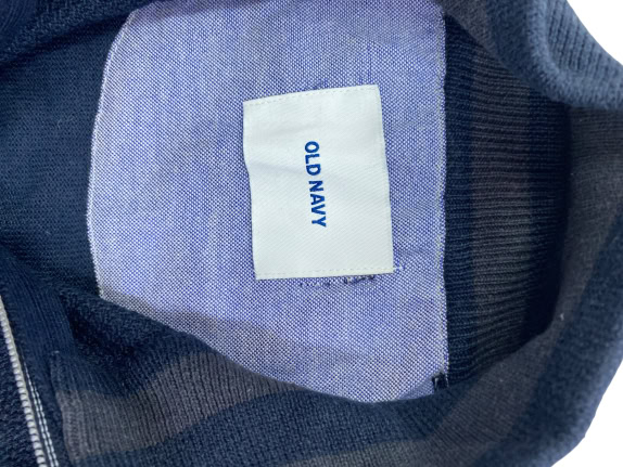 OLD NAVY Cardigan casual in maglia con cerniera blu da uomo XL