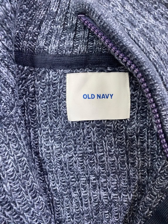 OLD NAVY Πλεκτή Ζακέτα Vintage Με Φερμουάρ Μπλε Ανδρική L