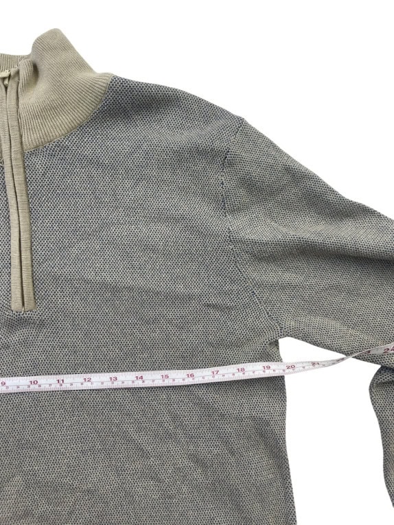 OLD NAVY HALF ZIP KNIT SWEATER MINIMAL GREY MENS PRE OWNED M