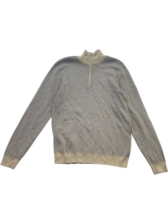 OLD NAVY HALF ZIP KNIT SWEATER MINIMAL GREY MENS PRE OWNED M