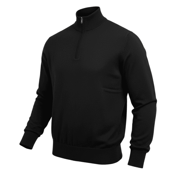 Old Navy Πλεκτό Μπλουζάκι Half Zip Casual Μαύρο Ανδρικό XL
