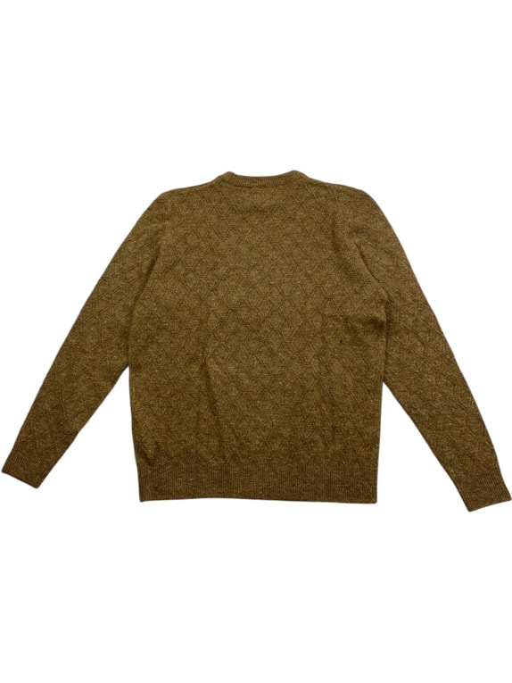 OLD NAVY Maglione lavorato a trecce marrone da uomo XL