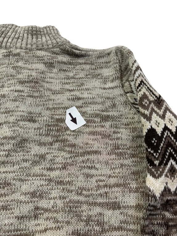 OLD NAVY ΠΛΕΚΤΟ ΠΟΥΛΟΒΕΡ FAIR ISLE ΜΠΕΖ ΚΑΦΕ ΑΝΤΡΙΚΟ PRE OWNED M
