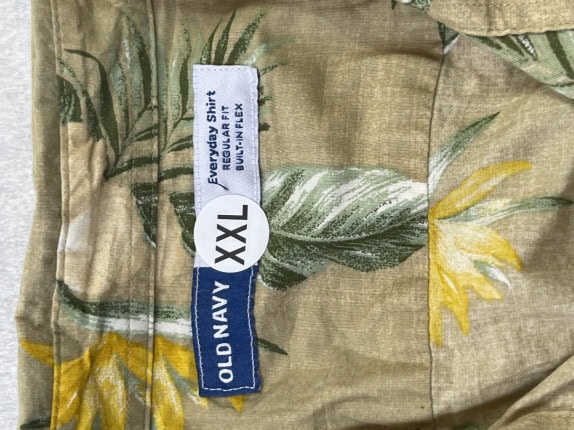 OLD NAVY SHIRT FLORAL BEIGE MENS PRE OWNED XXL