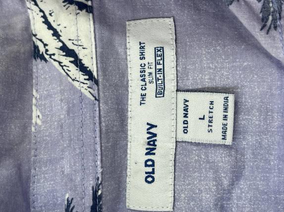 OLD NAVY HAWAIIAN SHIRT RETRO LILAC MENS PRE OWNED L