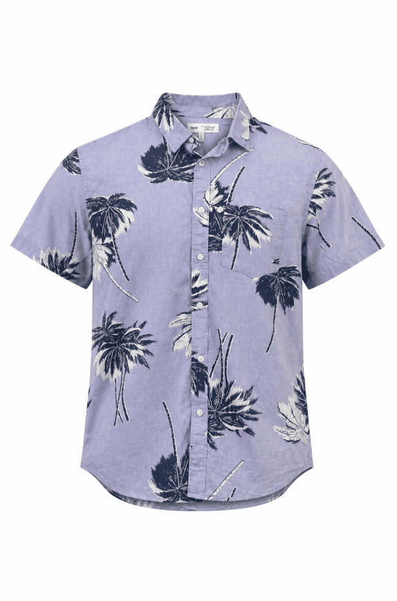 OLD NAVY HAWAIIAN SHIRT RETRO LILAC MENS PRE OWNED L