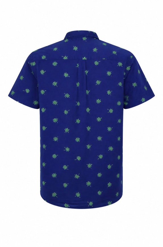OLD NAVY CAMICIA PALM PRINT BLU UOMO PRE OWNED L