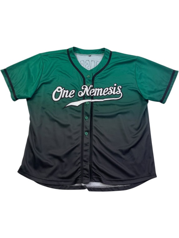 ONE NEMESIS BASEBALL JERSEY GRAPHIC ΠΡΑΣΙΝΟ ΑΝΔΡΙΚΟ PRE OWNED