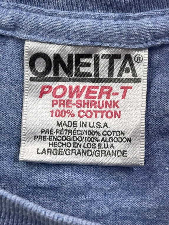 ONETITA GRAPHIC TEE VINTAGE WASHED BLUE UNISEX PRE OWNED L