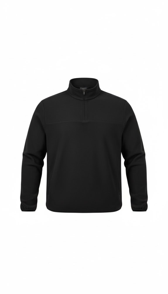 ONLY & SONS FLEECE HALF-ZIP SWEATSHIRT CASUAL BLACK MEN'S 4XL