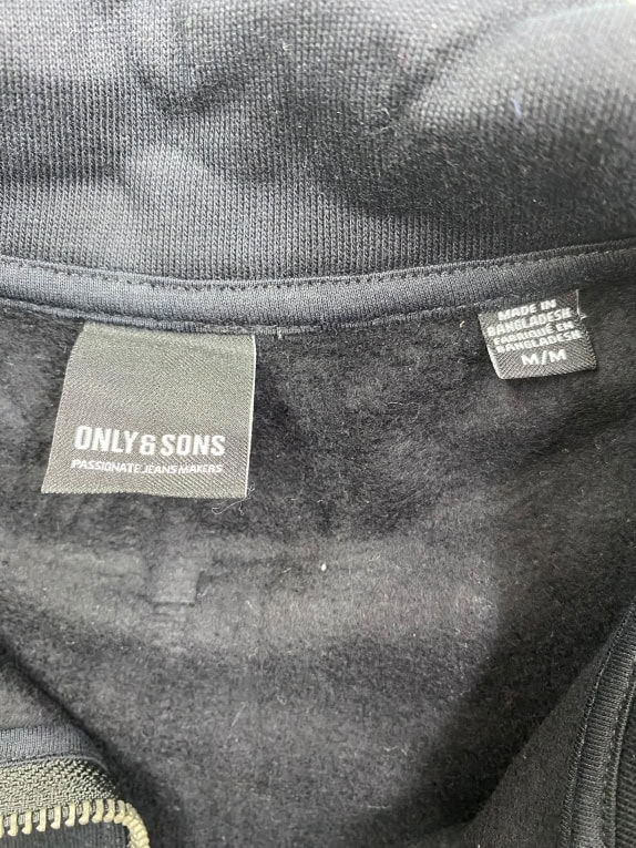 Only & Sons Polo Half-Zip Sweatshirt CASUAL Black Men’s M