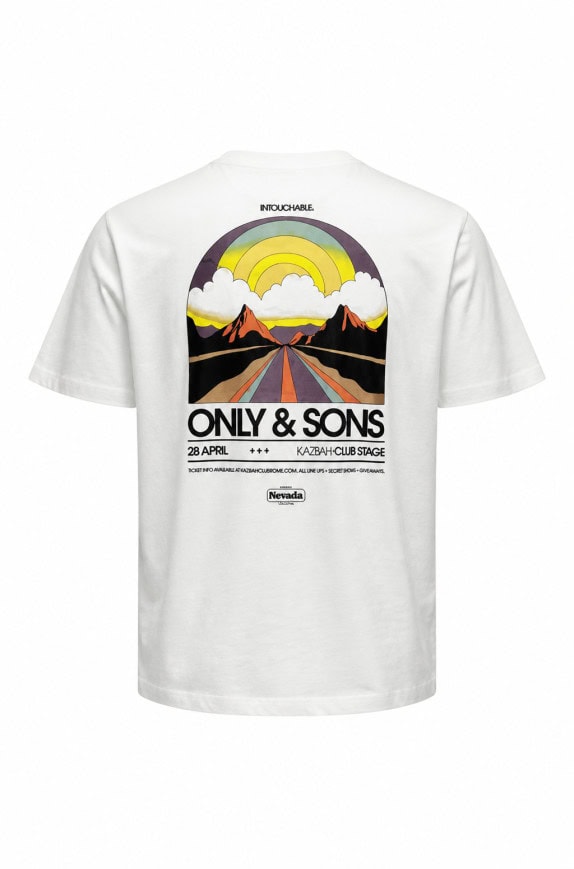 ONLY & SONS T SHIRT GRAPHIC BIANCO UOMO PRE OWNED XL