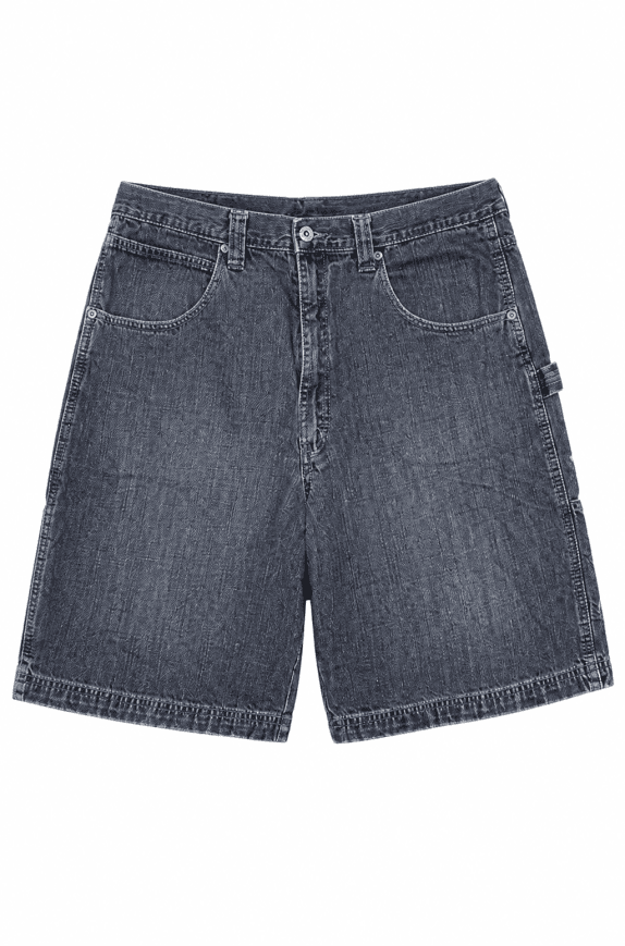 OPTICALS DENIM BERMUDA SHORTS VINTAGE BLUE UNISEX PRE OWNED L