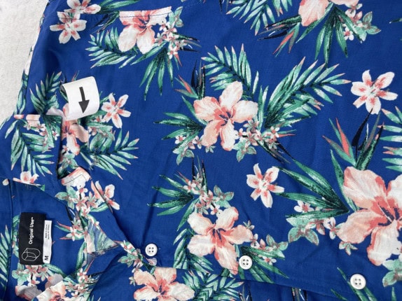 ORIGINAL USE SHIRT TROPICAL BLUE MEN PRE OWNED M