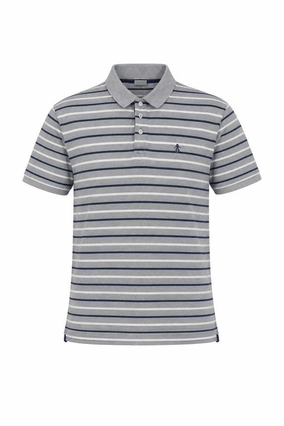 BROOKSBROTHERS POLO SHIRT STRIPED GREY BLUE UOMO PRE OWNED L