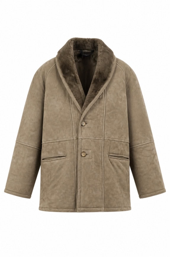 ORIGINALE SHEARLING JACKET MINIMAL BEIGE MENS PRE OWNED L
