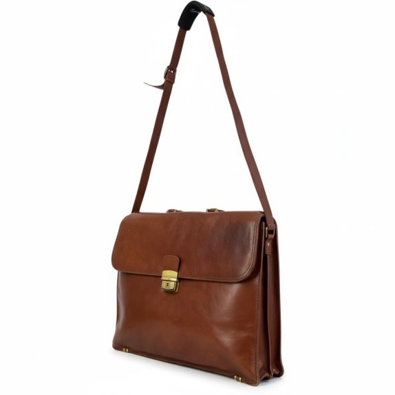 Orna 716 Brown Leather Shoulder Bag / Briefcase