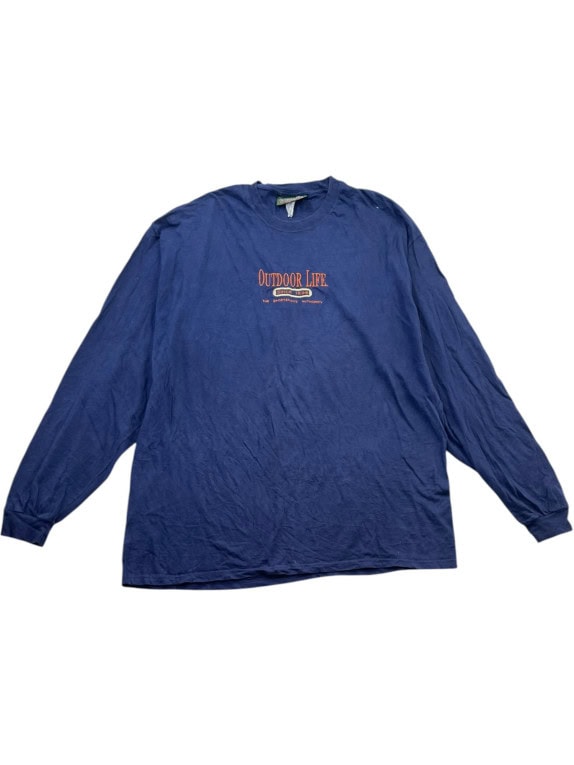 OUTDOOR LIFE 90s ΜΑΚΡΥΜΑΝΙΚΗ ΜΠΛΟΥΖΑ GRAPHIC NAVY ΑΝΤΡΙΚΟ PRE OWNED 3XL