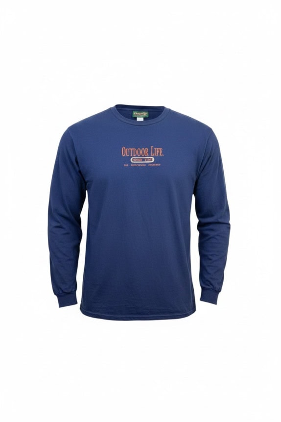 OUTDOOR LIFE 90s ΜΑΚΡΥΜΑΝΙΚΗ ΜΠΛΟΥΖΑ GRAPHIC NAVY ΑΝΤΡΙΚΟ PRE OWNED 3XL