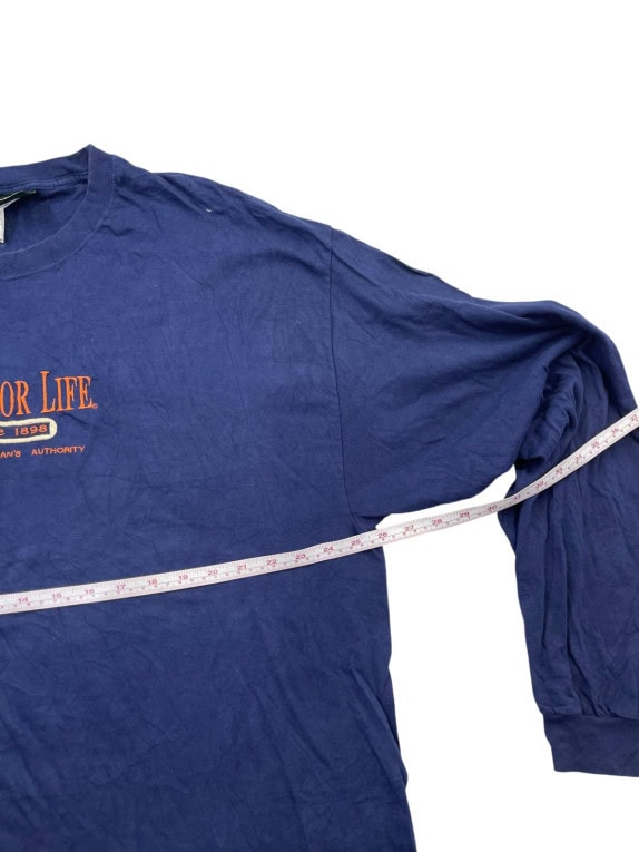 OUTDOOR LIFE 90s ΜΑΚΡΥΜΑΝΙΚΗ ΜΠΛΟΥΖΑ GRAPHIC NAVY ΑΝΤΡΙΚΟ PRE OWNED 3XL