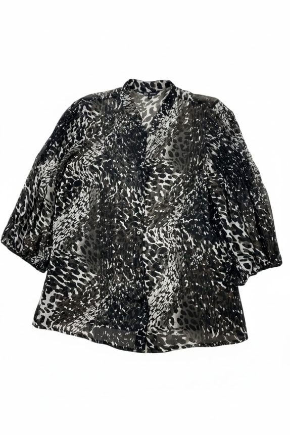 OVS Business Γυναικείο Ημιδιάφανο Πουκάμισο Animal Print Καφέ IT L-XL