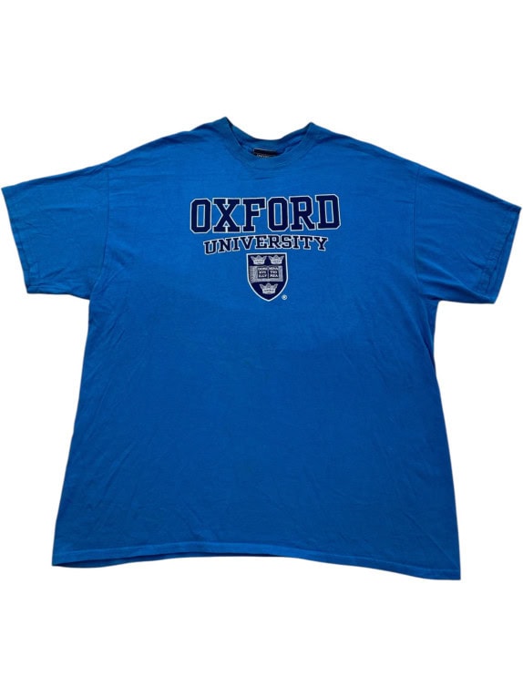 OXFORD UNIVERSITY T SHIRT COLLEGIATE ΜΠΛΕ UNISEX PRE OWNED XL