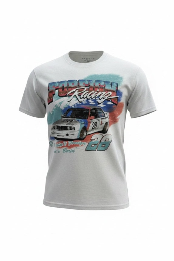 PACSUN T SHIRT GRAFICA RACING GRIGIA UOMO PRE OWNED S