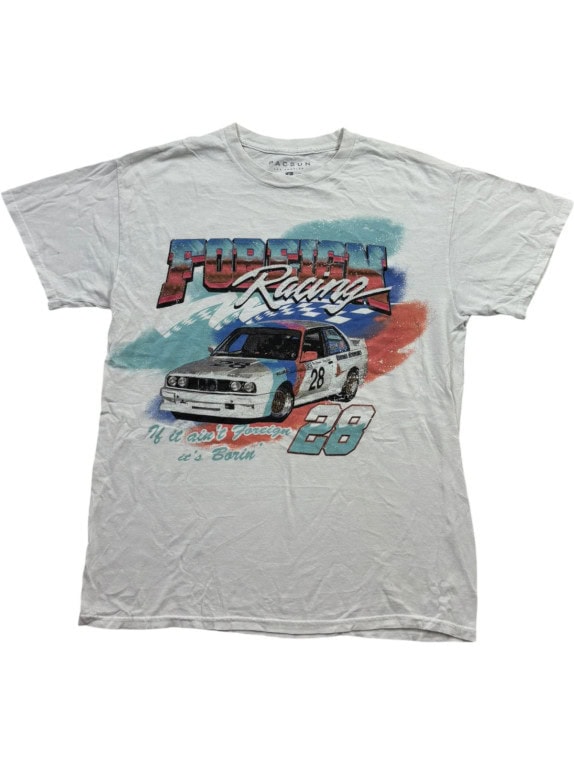 PACSUN T SHIRT GRAFICA RACING GRIGIA UOMO PRE OWNED S