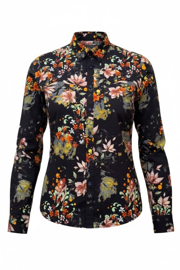 PAISLEY G RAY ΠΟΥΚΑΜΙΣΟ FLORAL ΜΑΥΡΟ ΓΥΝΑΙΚΕΙΟ PRE OWNED M