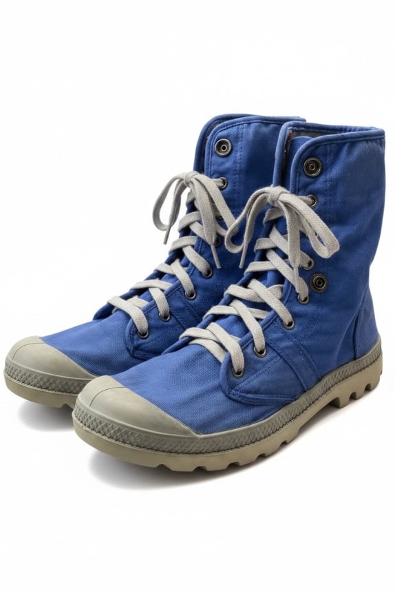 PALLADIUM STIVALETTI IN TELA UTILITY BLU DONNA PRE OWNED EU 40