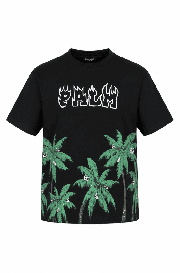 PALM ANGELS GRAPHIC TEE STREETWEAR NERO UOMO PRE OWNED M