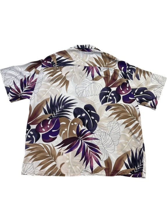 PARADISE BAY SHIRT FLORAL WHITE PURPLE MEN PRE OWNED XL