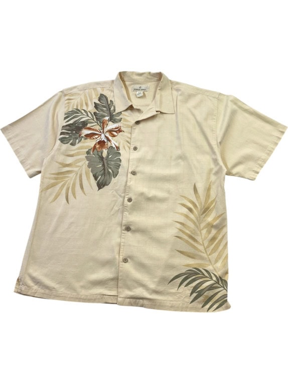 PARADISE SHORES HAWAIIAN SHIRT TROPICAL NATURAL MENS PRE OWNED XXL