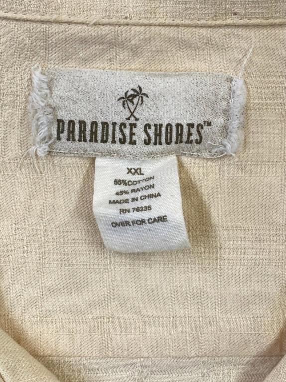 PARADISE SHORES HAWAIIAN SHIRT TROPICAL NATURAL MENS PRE OWNED XXL