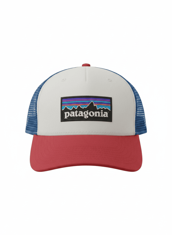 1990s PATAGONIA TRUCKER HAT VINTAGE WHITE RED BLUE UNISEX PRE OWNED