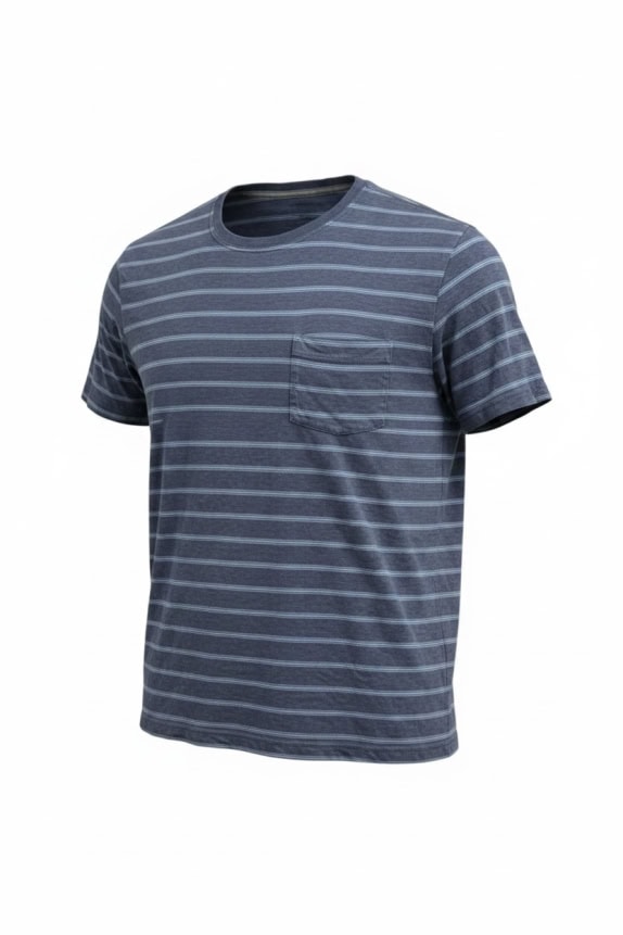 PATAGONIA T-shirt Ριγέ με Τσέπη Μπλε Unisex M