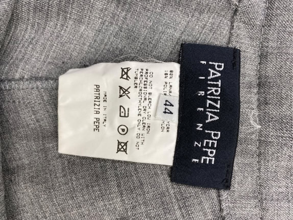 PATRIZIA PEPE Υφασμάτινο Παντελόνι Casual Με Ζώνη Γκρι Γυναικείο L