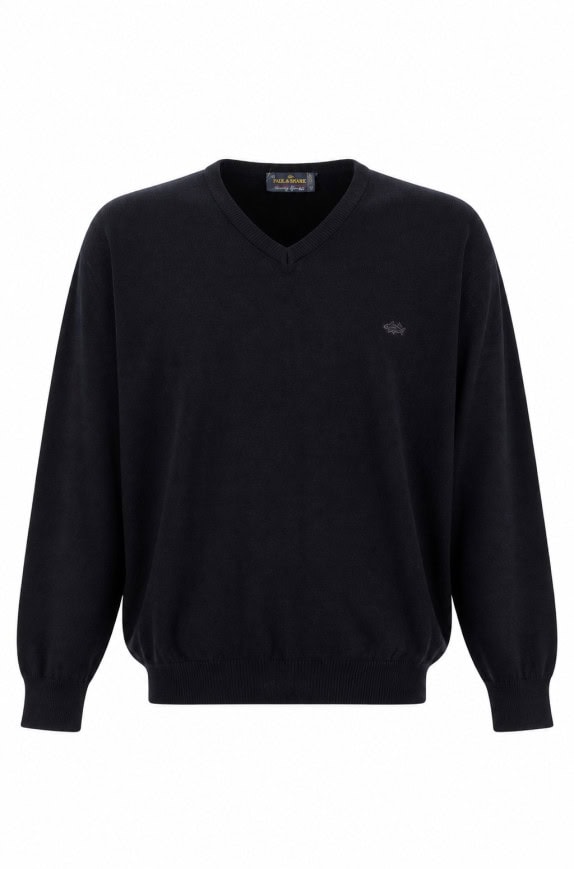 IL GRANCHO VINTAGE ΠΟΥΛΟΒΕΡ V NECK MINIMAL ΜΑΥΡΟ ΑΝΤΡΙΚΟ PRE OWNED L