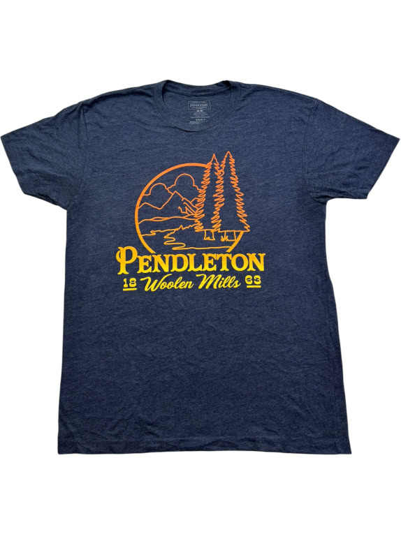 PENDLETON T-SHIRT SPELLOUT LOGO ΜΠΛΕ UNISEX M