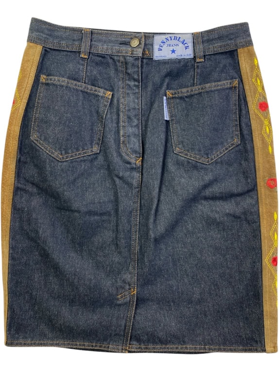 PENNYBLACK JEANS ΦΟΥΣΤΑ 90s DENIM ME EMBROIDERED DETAILS ΜΠΛΕ ΓΥΝΑΙΚΕΙΑ M