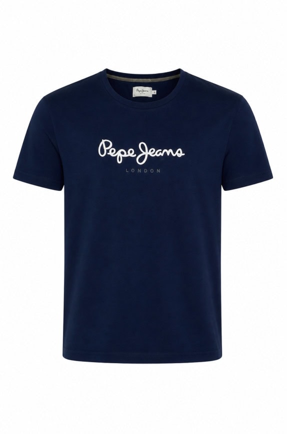 PEPE JEANS GRAPHIC TEE MINIMAL NAVY MENS PRE OWNED L