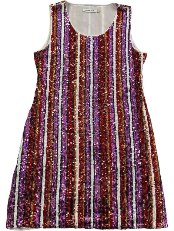 PHI PHI STAR SEQUINED DRESS MULTICOLOR WOMEN'S L/XL