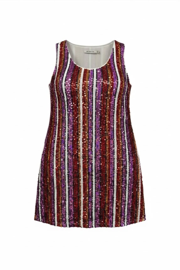 PHI PHI STAR SEQUINED DRESS MULTICOLOR WOMEN'S L/XL