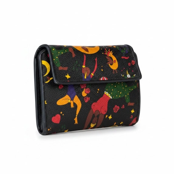 PIERO GUIDI WALLET GRAPHIC BLACK UNISEX PRE OWNED